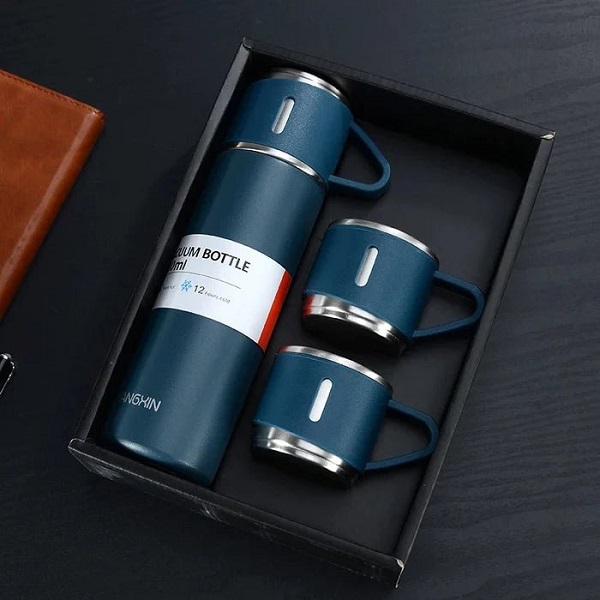 Vacuum Insulated Thermal Flask Set With Cup Set 500ML Stainless Steel Vacuum Flask Gift Set Office Business Style