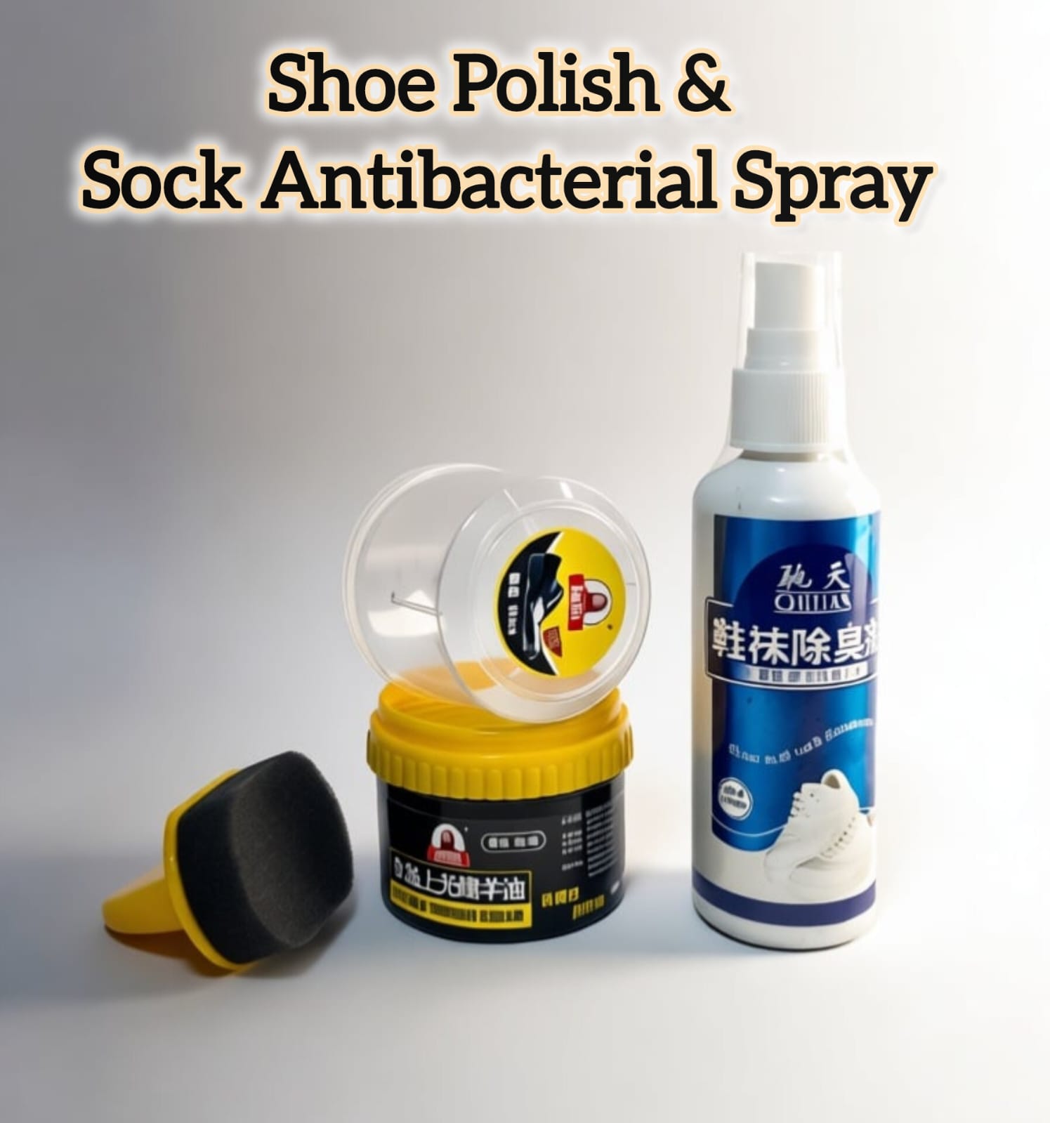 Leather Shoe Polish and Sock Antibacterial Deodorant Spray Combo (Free Delivery)